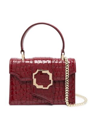Malone Souliers mini Audrey crocodile-embossed tote bag - Red