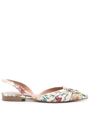 Malone Souliers Misha flat ballerina shoes - FLORAL/CREAM