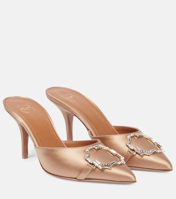 Malone Souliers Missy 85 embellished satin mules