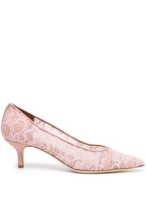 Malone Souliers Rina floral-lace 55mm pumps - Pink