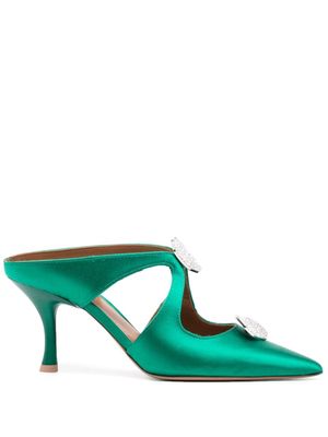 Malone Souliers Tina 75mm crystal-embellished pumps - Green
