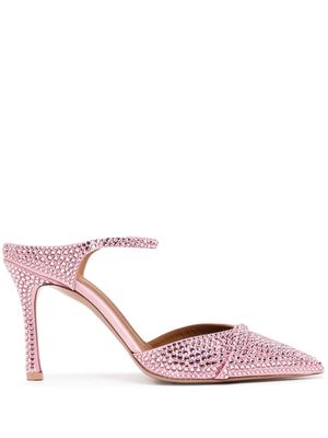 Malone Souliers Uma 90mm crystal-embellished mules - Pink