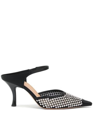 Malone Souliers Vega crystal-embellished satin mules - Black