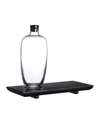 Malt Tall Whiskey Bottle with Wooden Tray