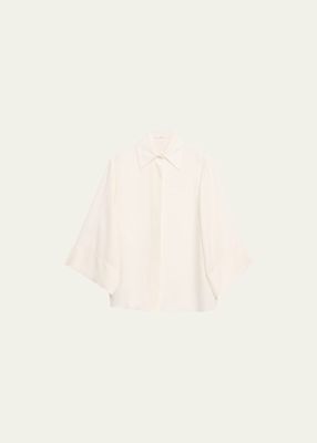 Malvina Silk Button-Front Shirt