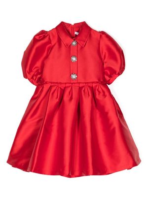 MAMA LUMA KIDS Amalfi crystal-embellished buttons dress - Red