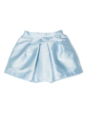 MAMA LUMA KIDS bow-detail satin-finish shorts - Blue