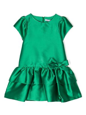 MAMA LUMA KIDS Bow Fashioned short-sleeve dress - Green