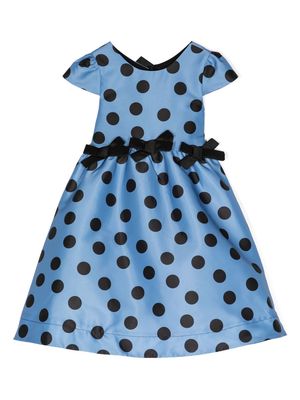 MAMA LUMA KIDS polka-dot bow-detail dress - Blue