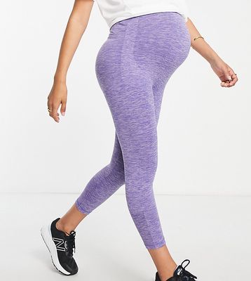 Mamalicious Maternity active legging in purple - part of a set-Blue