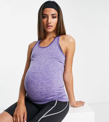 Mamalicious Maternity active tank top in blue heather
