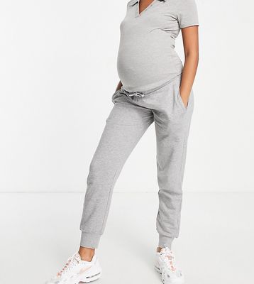 Mamalicious Maternity cotton blend sweatpants in gray - LGRAY