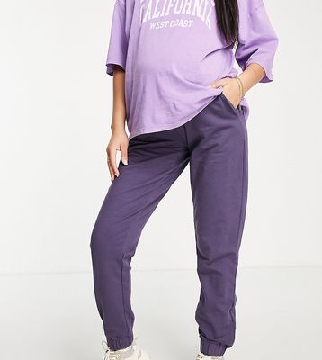 Mamalicious Maternity cotton sweatpants in indigo - part of a set-Purple