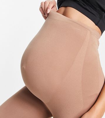 Mamalicious Maternity overbump shapewear shorts in light brown