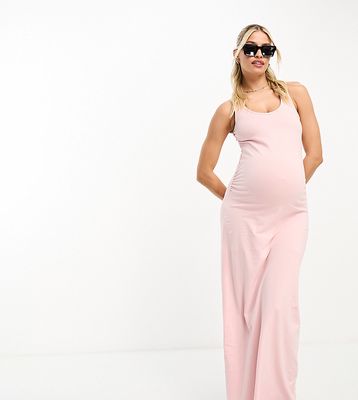 Mamalicious Maternity sleeveless maxi dress in light pink