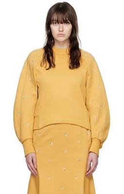Mame Kurogouchi Beige Embroidered Sweatshirt