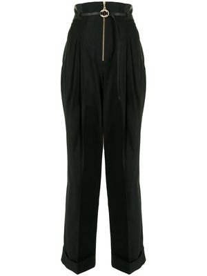 Mame Kurogouchi high-waist straight trousers - Black