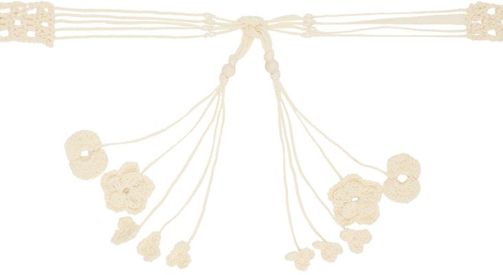 Mame Kurogouchi Off-White Pointelle Knit Belt