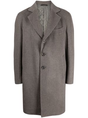 Man On The Boon. brushed mélange single-breasted coat - Brown