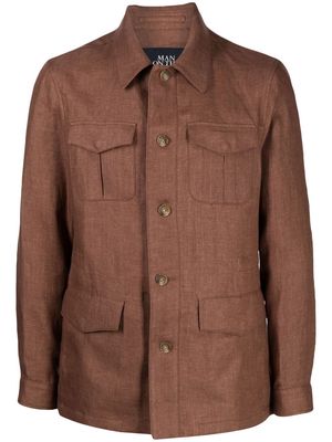 Man On The Boon. button-front safari jacket - Brown