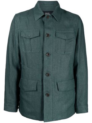 Man On The Boon. button-front safari jacket - Green