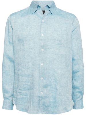 Man On The Boon. buttoned hemp shirt - Blue