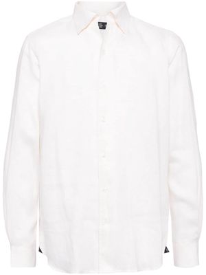 Man On The Boon. buttoned hemp shirt - White