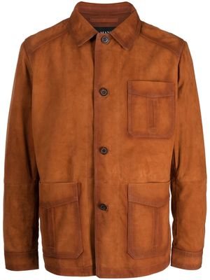 Man On The Boon. buttoned suede shirt jacket - Brown