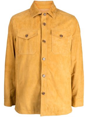 Man On The Boon. buttoned suede shirt jacket - Yellow