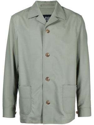 Man On The Boon. buttoned wool shirt jacket - Green