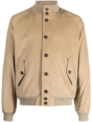 Man On The Boon. corduroy cotton bomber jacket - Brown