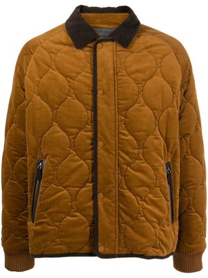 Man On The Boon. corduroy-detail quilted padded jacket - Brown