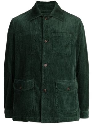 Man On The Boon. corduroy garment-dyed shirt jacket - Green