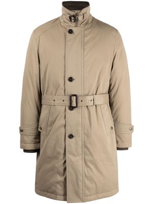 Man On The Boon. Fireman belted padded coat - Green