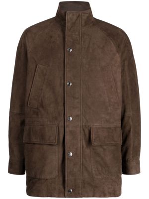 Man On The Boon. high-neck suede jacket - Brown