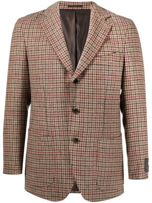 Man On The Boon. houndstooth check single-breasted blazer - Brown