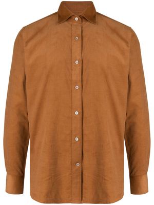 Man On The Boon. logn-sleeve corduroy shirt - Brown