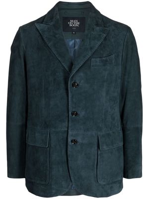 Man On The Boon. single-breasted suede blazer - Blue