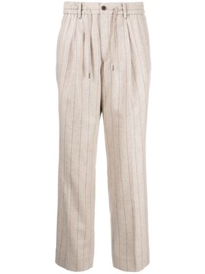Man On The Boon. striped flannel trousers - Brown