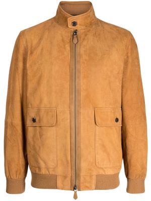 Man On The Boon. zip-up suede jacket - Brown