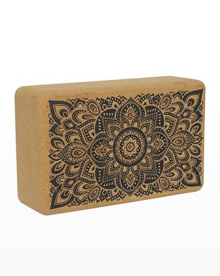 Mandala-Print Cork Yoga Block