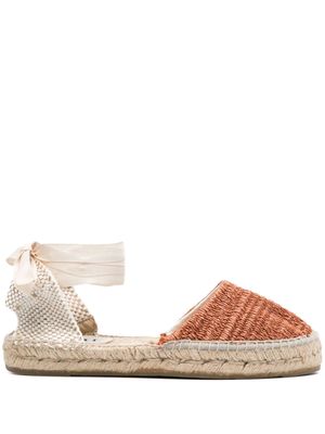 Manebi 10mm raffia wedge espadrilles - Orange