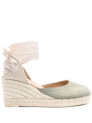 Manebi 75mm suede wedge espadrilles - Green