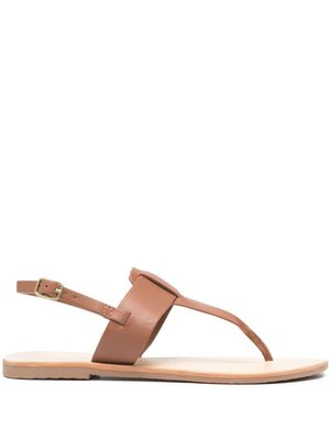 Manebi almond leather sandals - Brown