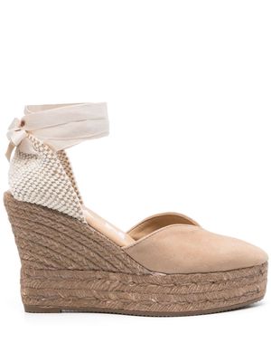 Manebi Hamptons 110mm wedge espadrilles - Neutrals