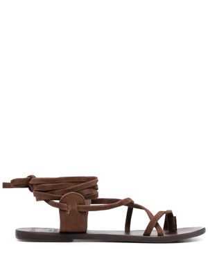 Manebi lace-up suede sandals - Brown
