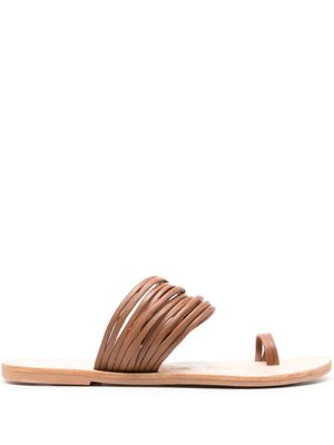 Manebi leather flat sandals - Brown