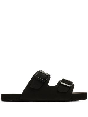 Manebi logo-debossed double-buckle sandals - Black