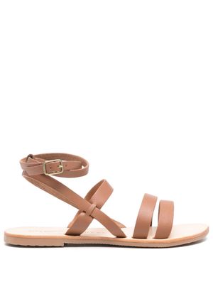 Manebi multi-way strap leather sandals - Brown