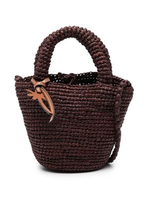 Manebi raffia mini bag - Brown